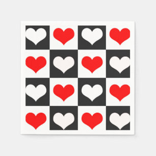 Geometric Love Heart Pattern Design Napkin
