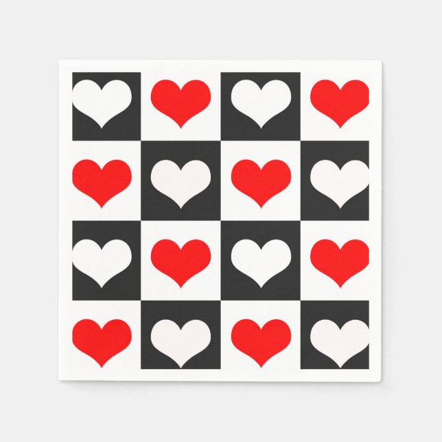 Geometric Love Heart Pattern Design  Napkin (Front)