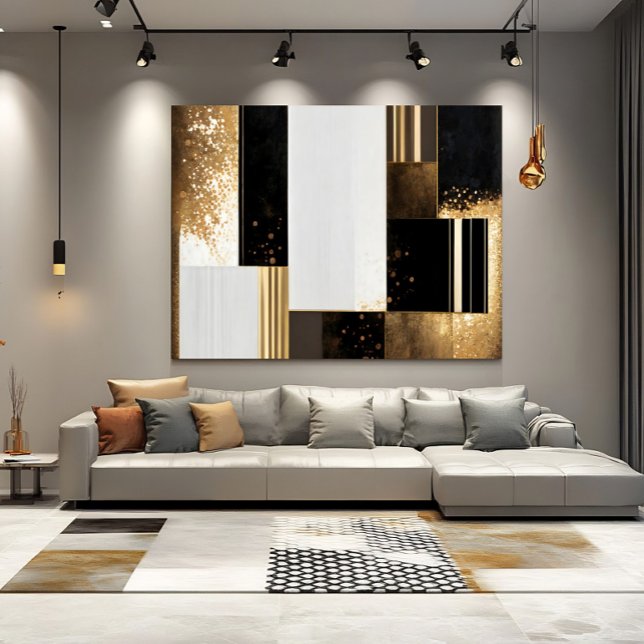Geometric Luxury Gold and Black Canvas Print (Creator Uploaded)