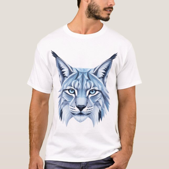 Geometric Lynx in Polygon Style T-Shirt (Front)