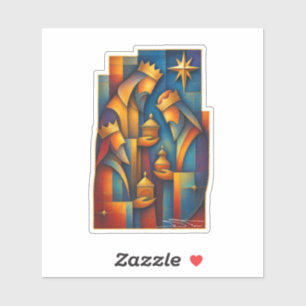 Geometric Magi - Three Wise Men Christmas Star Art