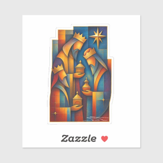 Geometric Magi - Three Wise Men Christmas Star Art (Sheet)