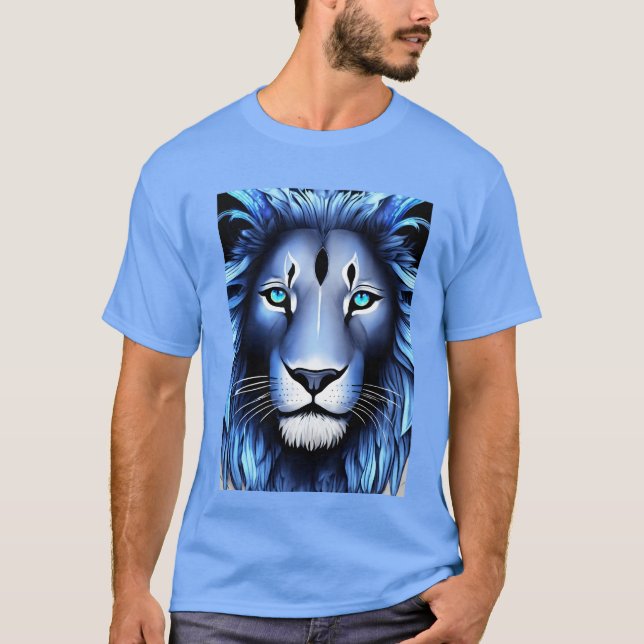 "Geometric Majesty: Lion Logo T-Shirt" T-Shirt (Front)