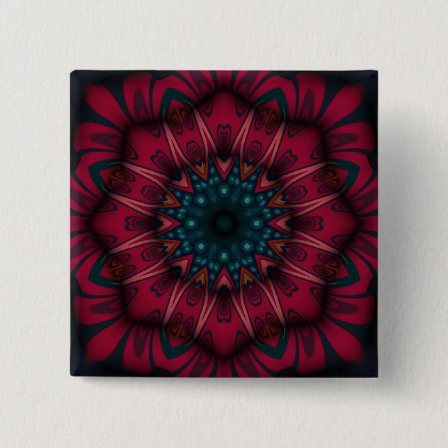 Geometric Mandala 15 Cm Square Badge (Front)
