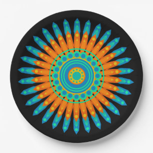 Geometric Mandala Art Circle Design-48256 Paper Plate