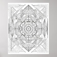 Geometric Mandala Colouring Poster for Adults