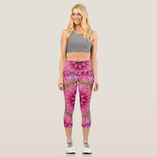 Geometric Mandala Pink Flower Pattern-67545 Capri Leggings