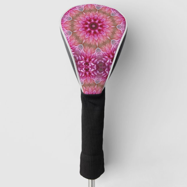 Geometric Mandala Pink Flower Pattern-67545 Golf Head Cover (Front)