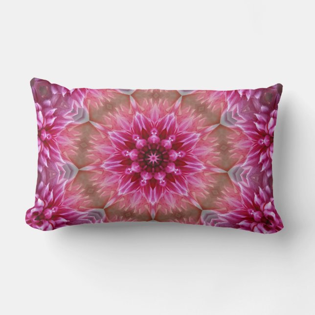 Geometric Mandala Pink Flower Pattern-67545 Lumbar Cushion (Front)