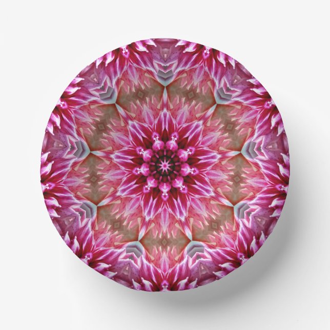 Geometric Mandala Pink Flower Pattern-67545 Paper Plate (Front)