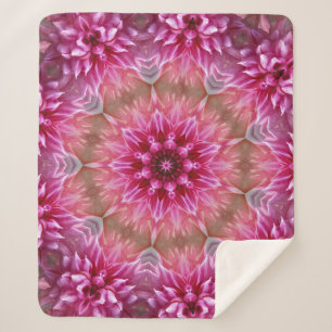 Geometric Mandala Pink Flower Pattern-67545 Sherpa Blanket