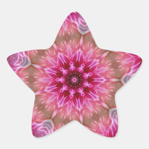 Geometric Mandala Pink Flower Pattern-67545 Star Sticker