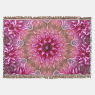 Geometric Mandala Pink Flower Pattern-67545 Throw Blanket