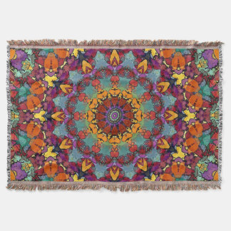 Geometric Mandala Purple Blue Design-64351 Throw Blanket