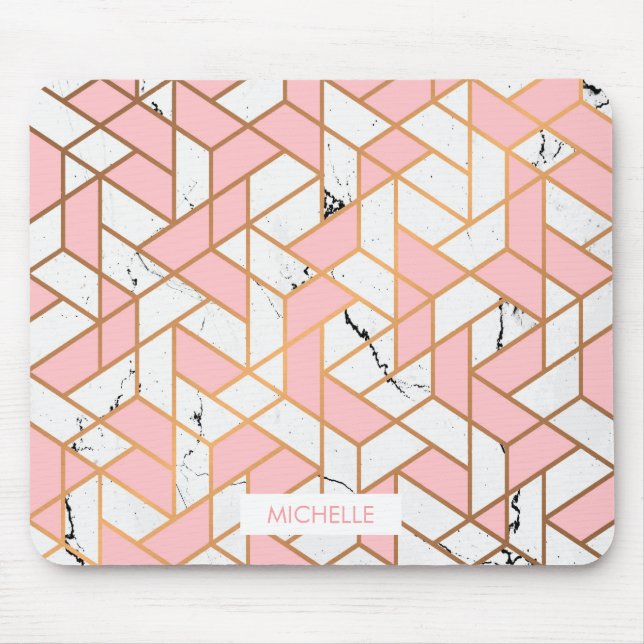 Geometric Marble Pattern Mouse Pad (Front)