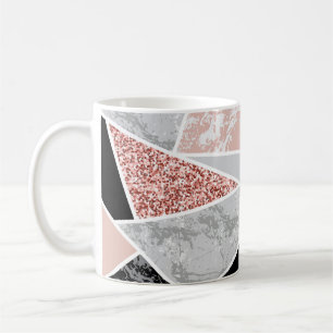 Geometric Marble with Pink Glitter: Seamless Coffee Mug