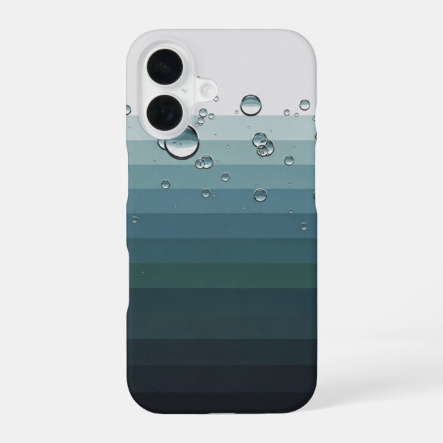 Geometric Marine Bubbles iPhone 16 Case (Back)