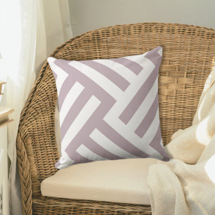 Geometric Mauve Striped Wicker Pattern Cushion