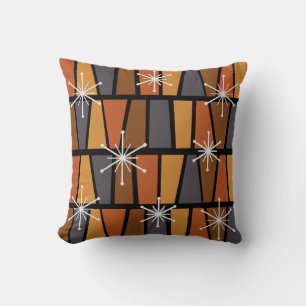 Geometric MCM Abstract Burnt Orange Cushion