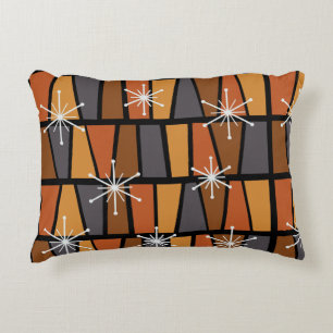 Geometric MCM Abstract Burnt Orange Decorative Cushion