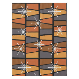 Geometric MCM Abstract Burnt Orange Tablecloth