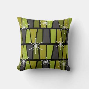 Geometric MCM Abstract Olive Green Cushion