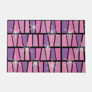 Geometric MCM Abstract Pink Purple Doormat