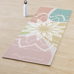 Geometric Meditation Abstract Flower Name Mandala Yoga Mat