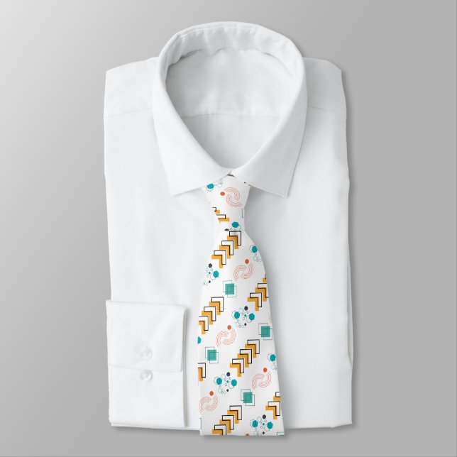 Geometric Medley Tie for Men – Bold & Modern Patte (Tied)