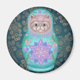 Geometric Meowtreshka Magnet