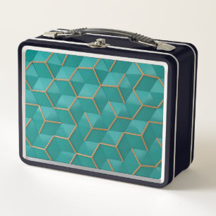 geometric metal lunch box
