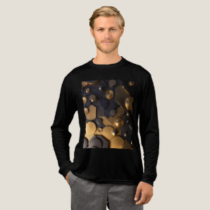 Geometric Metallic Abstract Wall Art – Gold and Bl Tri-Blend Shirt