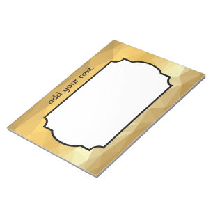 Geometric metallic gold effect notepad