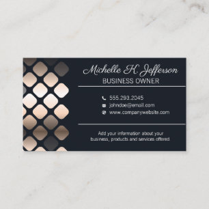 Geometric Metallic Pattern Black Business Card