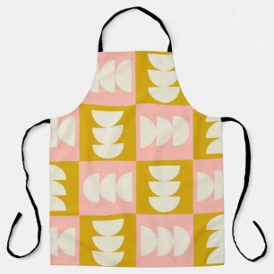geometric mid century modern and retro style seaml apron