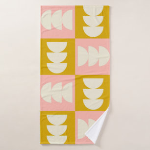 geometric mid century modern and retro style seaml bath towel