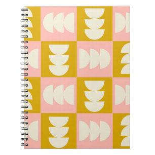 Geometric Mid-Century Modern Retro Pattern Notebook