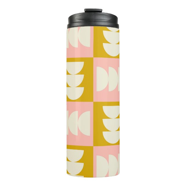 Geometric Mid-Century Modern Retro Pattern Thermal Tumbler (Front)