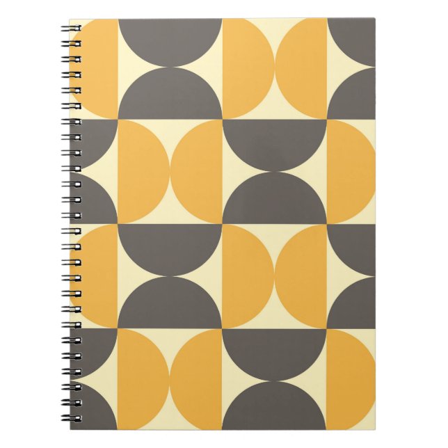 Geometric, mid-century modern style pattern. notebook (Front)