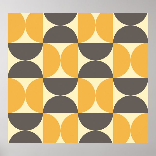 Geometric, mid-century modern style pattern. poster (Front)