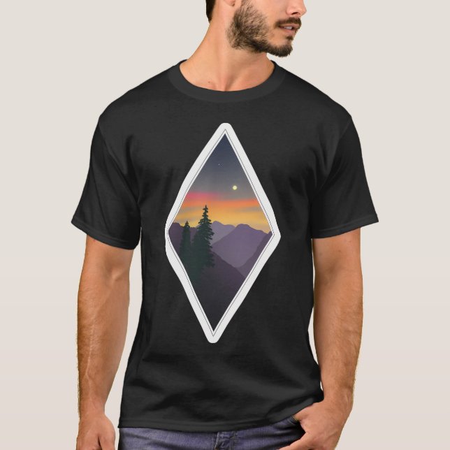 Geometric Midwest Moonrise Active T-Shirt (Front)