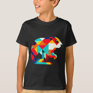 Geometric Minimalism Modern Illustration Groundhog T-Shirt