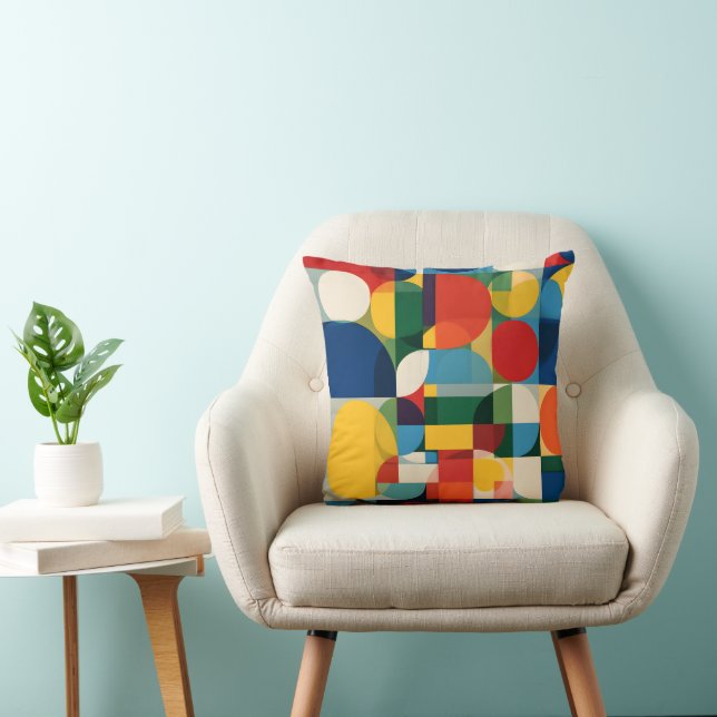 Geometric Minimalist Block Pattern Throw Pillow (Chair)