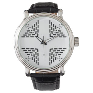 Geometric minimalist design black and white watch
