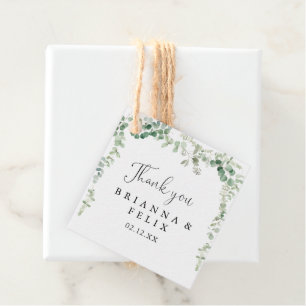 Geometric Minimalist Eucalyptus Wedding Favour Tags
