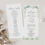Geometric Minimalist Eucalyptus Wedding Program Programme<br><div class="desc">This geometric minimalist eucalyptus wedding program is perfect for a modern wedding. The design features watercolor hand-drawn elegant botanical eucalyptus branches and leaves,  adorning geometric frames.</div>