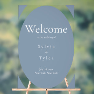 Geometric Minimalist Wedding Welcome Acrylic Sign