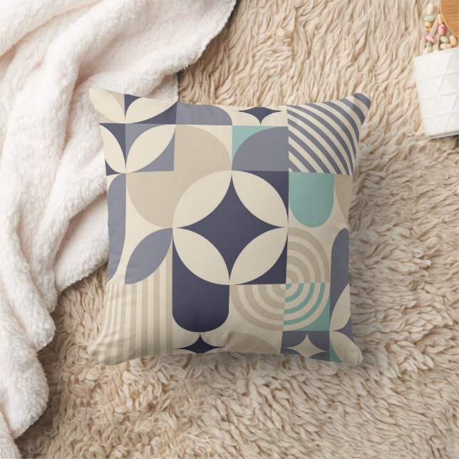 Geometric minimalist with simple shapes and pastel cushion (Blanket)