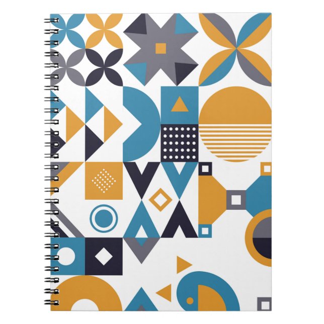 Geometric minimalistic pattern. Abstract designpat Notebook (Front)