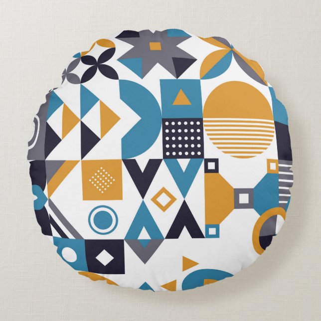 Geometric minimalistic pattern. Abstract designpat Round Cushion (Front)